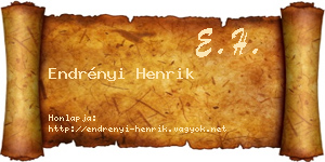Endrényi Henrik névjegykártya
